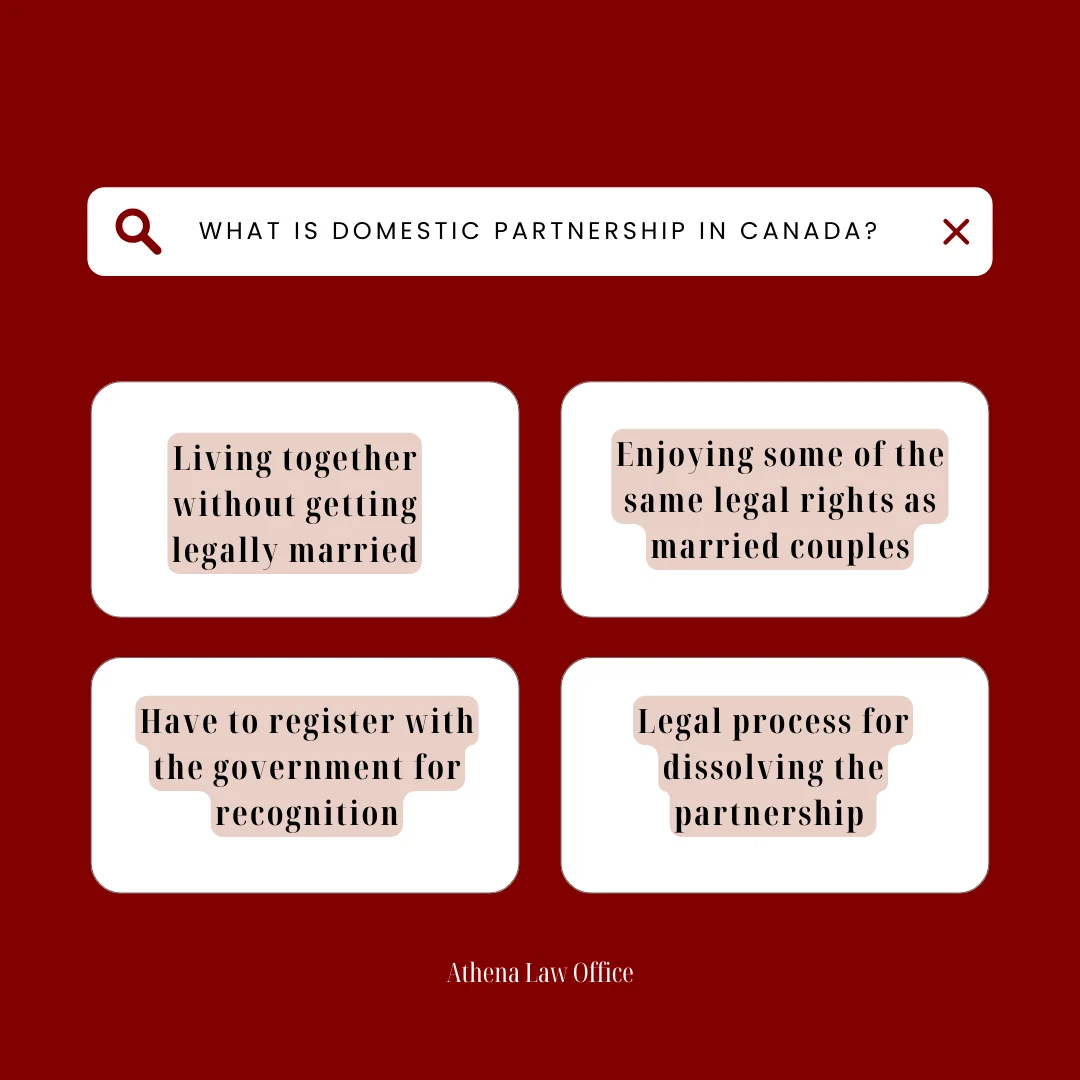 A chart explaining the domestic partnership meaning in Canada