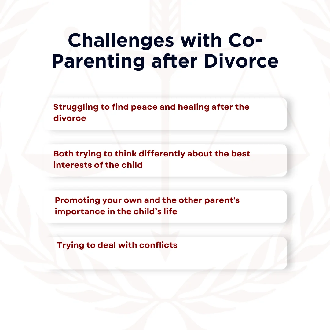 An infographic on the challenges with co-parenting after divorce