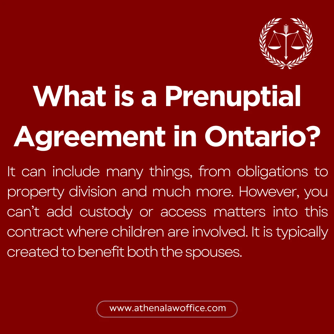 The definition of a prenuptial agreement in Ontario