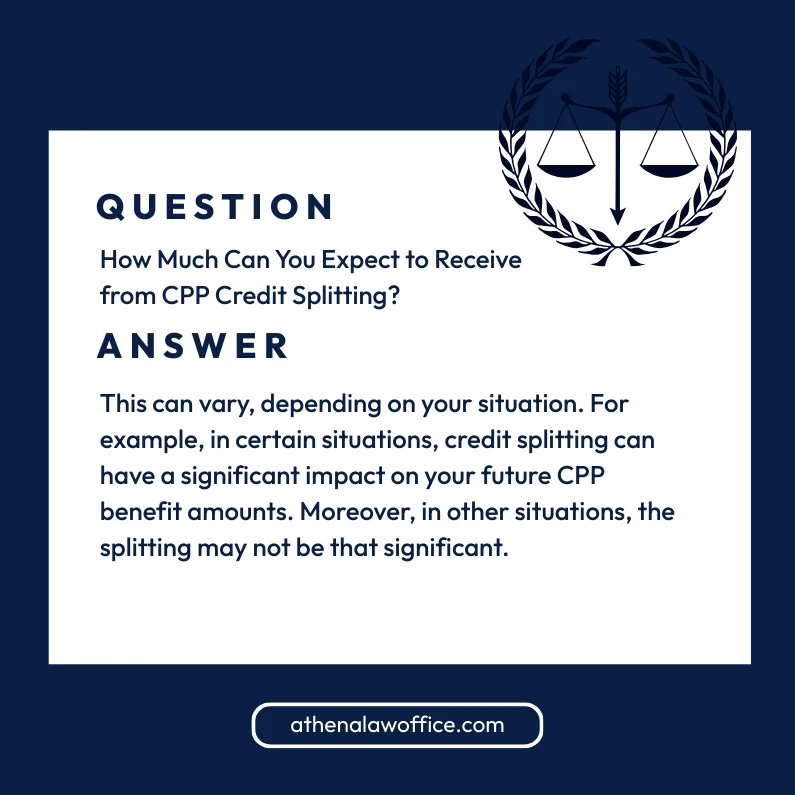 An answer post explaining how much you can expect to receive from CPP credit splitting