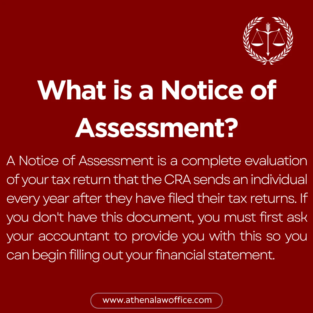 An infographic explaining what is a notice of assessment