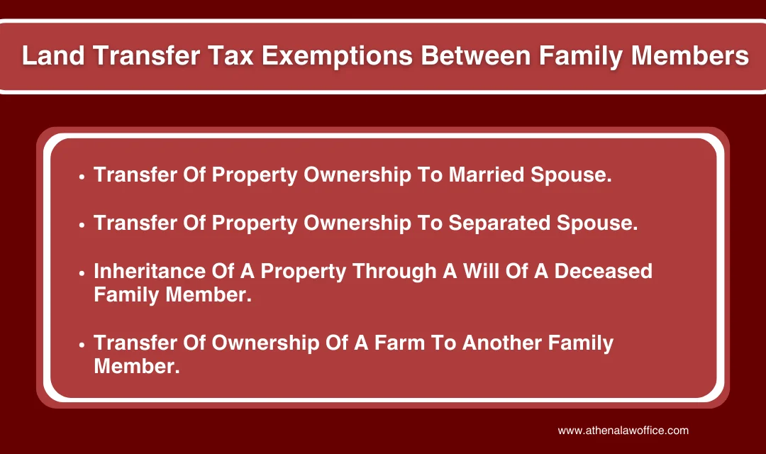 Examples of how to avoid land transfer tax Ontario between family members.